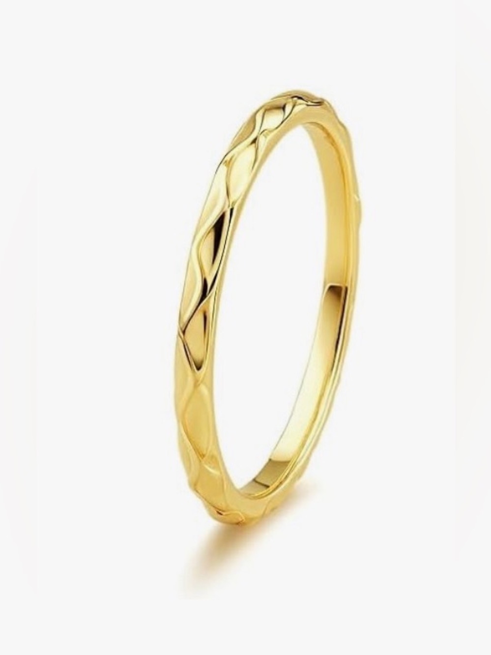 #151 Gold Plated Hammered Slim Ring